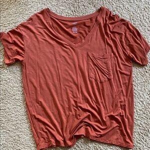 Kyte Baby Rust V-Neck Pocket Tee